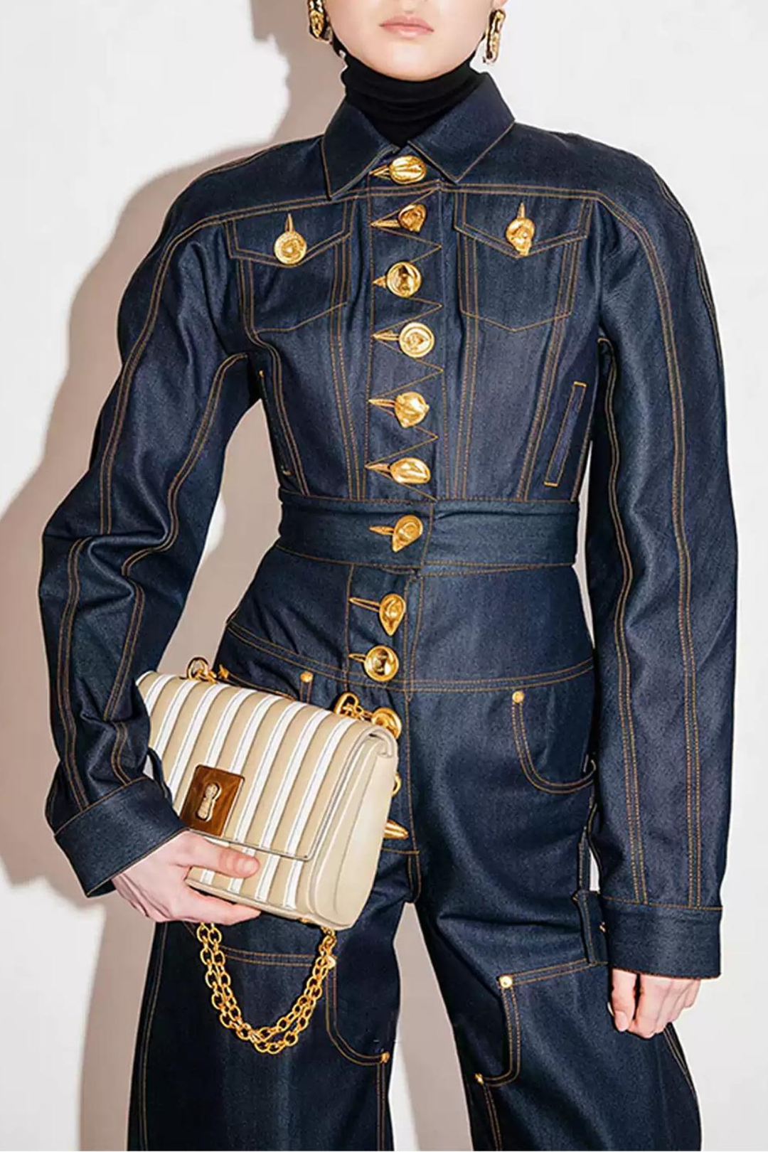 Hiroshi Buttoned Embellished Jeans